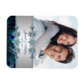 Elegante Pauw Foto Save The Date Magneten (Horizontaal)