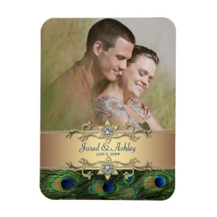 Elegante Pauw Foto Save The Date Magneten