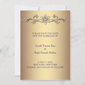 Elegante Pauw Huwelijk Bewaar De Datum Save The Date (Achterkant)
