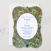 Elegante Pauw Huwelijk Kaart (Voorkant)