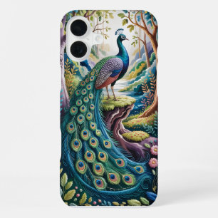 Elegante Pauw in Betoverde Bos Hoes iPhone 16 Plus Hoesje