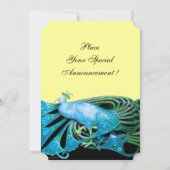 ELEGANTE PAUW IN BLUW, ZWART. KAART (Achterkant)