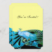 ELEGANTE PAUW IN BLUW, ZWART. KAART (Voorkant / Achterkant)