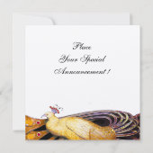 ELEGANTE PAUW IN GEEL ZWART EN GOUD Metaalachtig Kaart (Achterkant)