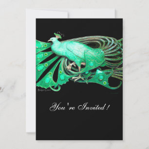 ELEGANTE PAUW IN GROEN EN ZWART KAART