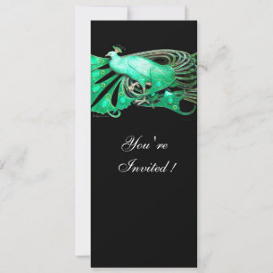 ELEGANTE PAUW IN GROEN EN ZWART KAART