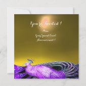 ELEGANTE Pauw IN PAARS, GELE HUWELIJKSMONOGRAM Kaart (Achterkant)