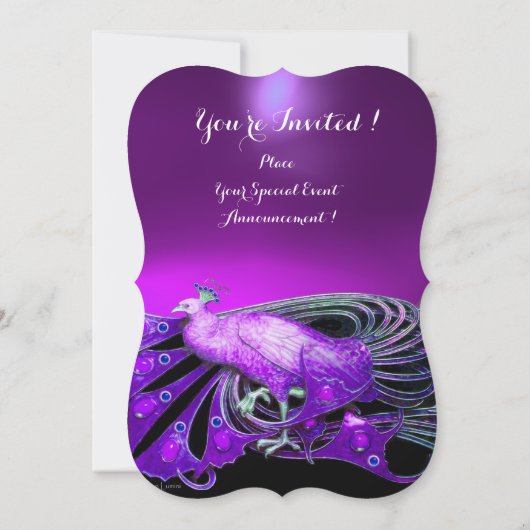 ELEGANTE PAUW IN PAARS, ZWARTE HUWELIJKS INITIAAL KAART (Achterkant)