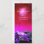 ELEGANTE PAUW IN PAARS, ZWARTE HUWELIJKS MONOGRAM KAART (Achterkant)