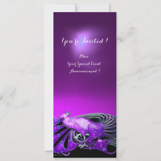 ELEGANTE PAUW IN PAARS, ZWARTE HUWELIJKSINITIËLEN KAART (Achterkant)