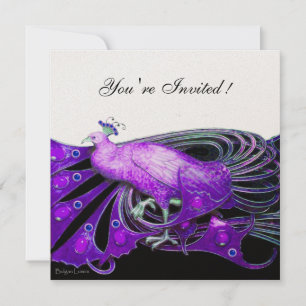 ELEGANTE PAUW IN PURPER ZWARTE Metallic Kaart