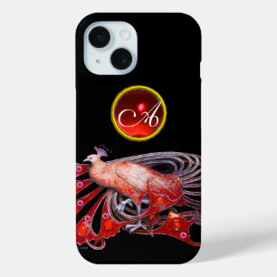 ELEGANTE PAUW IN ROOD, ROBIJNEN MONOGRAM iPhone 15 CASE