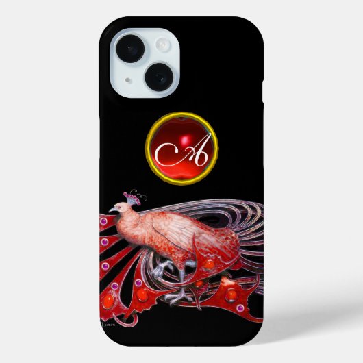 ELEGANTE PAUW IN ROOD, ROBIJNEN MONOGRAM Case-Mate iPhone CASE (Achterkant)