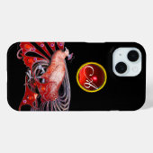 ELEGANTE PAUW IN ROOD, ROBIJNEN MONOGRAM Case-Mate iPhone CASE (Achterkant (horizontaal))