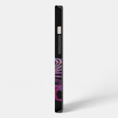 ELEGANTE PAUW IN ROZE FUCHSIA, AMETHYST MONOGRAAM iPhone HOESJE (Linkerkant)