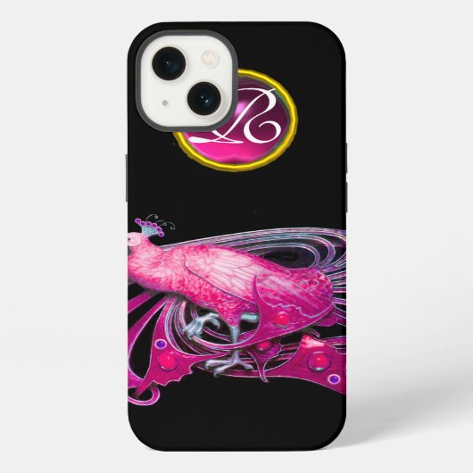 ELEGANTE PAUW IN ROZE FUCHSIA, AMETHYST MONOGRAAM iPhone HOESJE (Achterkant)