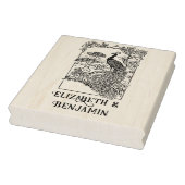 Elegante Pauw in Tuin Koppel Naam Initiaal  Rubberstempel (Stempel)