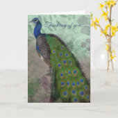 Elegante Pauw Kaart (Gele Bloem)