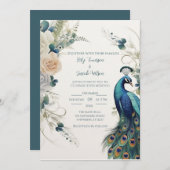 Elegante Pauw Kaart (Voorkant / Achterkant)