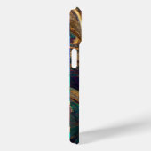 Elegante Pauw Kleur Goud Ader Marmer Monogram Case-Mate iPhone Case (Achterkant / Rechts)