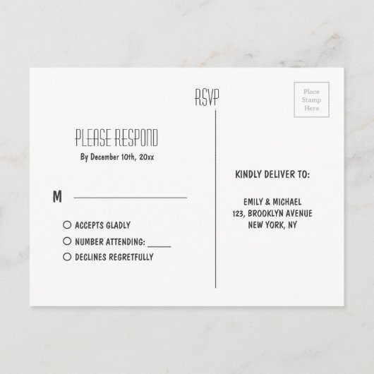 Elegante pauw kleur lichten bokeh bruiloft RSVP Uitnodiging Briefkaart (Achterkant)