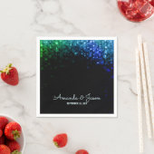 Elegante pauw kleur lichten bokeh bruiloft servetten (Insitu)