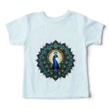 Elegante Pauw Mandala Peuter T-Shirt | Kleurrijk