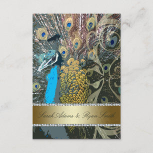 Elegante Pauw Met Gouden Ontvangst Uitnodiging