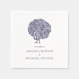 Elegante  Pauw Midnight Blue Wedding Servet