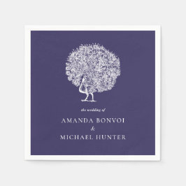 Elegante  Pauw Midnight Blue Wedding Servet