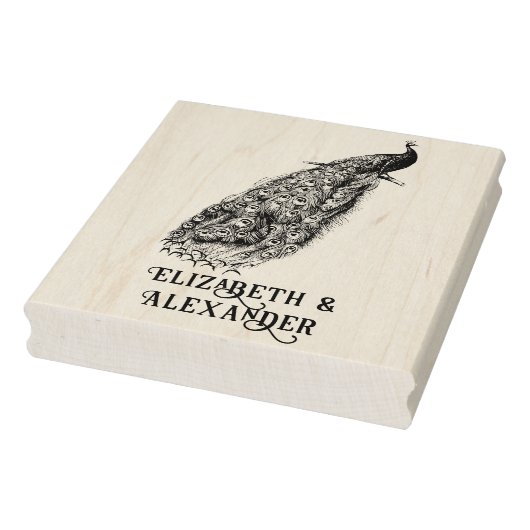 Elegante Pauw op een tak Koppelnaam Rubberstempel (Stempel)