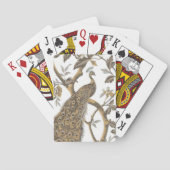 Elegante Pauw op Witte Speelkaarten (Achterkant)