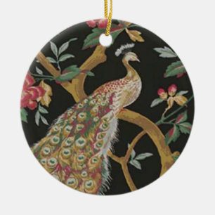 Elegante pauw op zwart Ornament