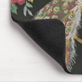 Elegante pauw op zwarte Muismat (Hoek)