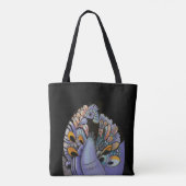 elegante pauw tote bag (Achterkant)