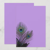 Elegante Pauw Uitnodiging (paars) (Voorkant / Achterkant)
