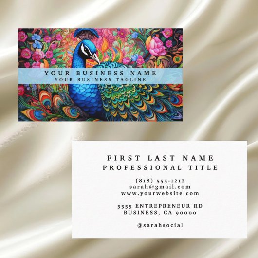 Elegante Pauw Visitekaartjes