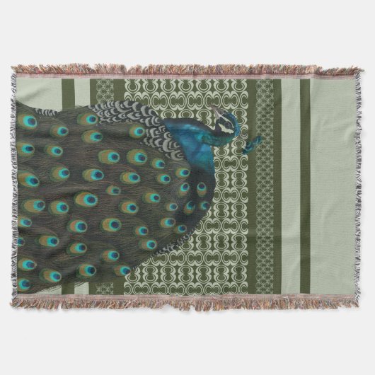 Elegante pauw vogel liefhebbers deken (Voorkant)