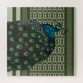 Elegante pauw vogel liefhebbers legpuzzel (Horizontaal)