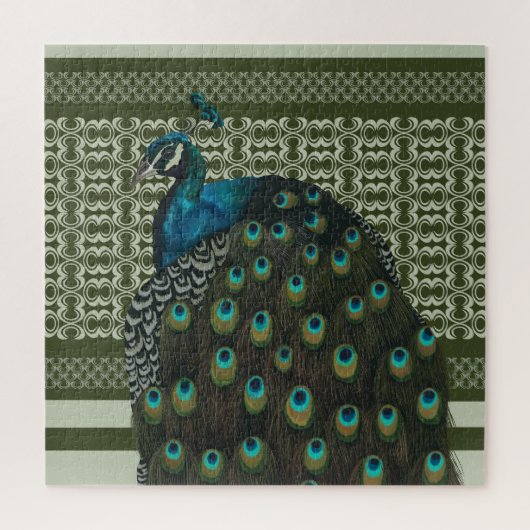 Elegante pauw vogel liefhebbers legpuzzel (Verticaal)