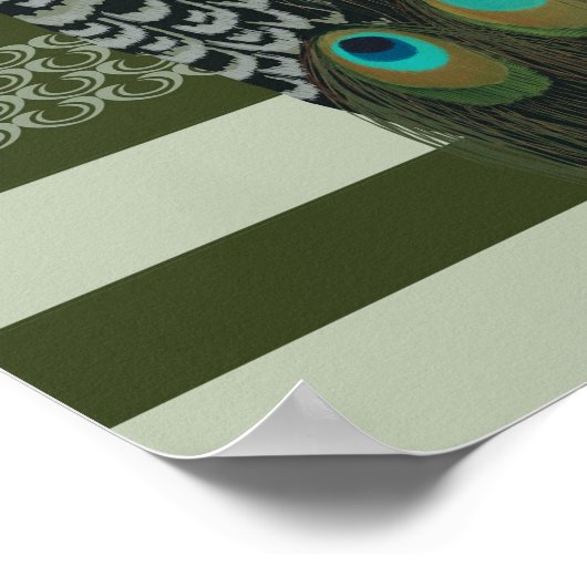 Elegante pauw vogel liefhebbers poster (Hoek)