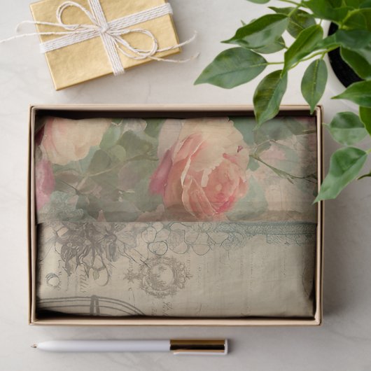 Elegante Pauw Vogelkooi Bloemen Ephemera Decoupage Tissuepapier (Geschenk)