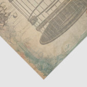 Elegante Pauw Vogelkooi Bloemen Ephemera Decoupage Tissuepapier (Detail)