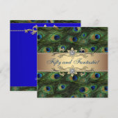 Elegante Pauw Vrouwen 50ste Verjaardagsfeest Kaart (Voorkant / Achterkant)