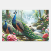 Elegante Pauwbloem Inpakpapier Vel (Voorkant)