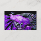 ELEGANTE PAUWBLOEM PURPER ,zwart Visitekaartje (Achterkant)