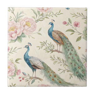 Elegante Pauwbloem Vintage (13) Tegeltje