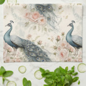 Elegante Pauwbloem Vintage (2) Theedoek (Gevouwen)
