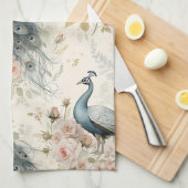 Elegante Pauwbloem Vintage (2) Theedoek (Quarter Fold)