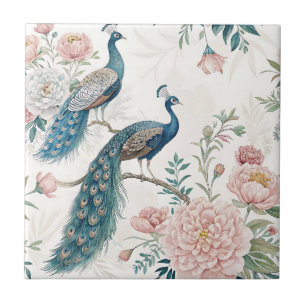 Elegante Pauwbloem Vintage (8) Tegeltje